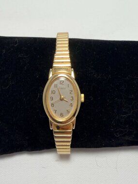 Vintage Timex Gold Oval Bracelet Watch